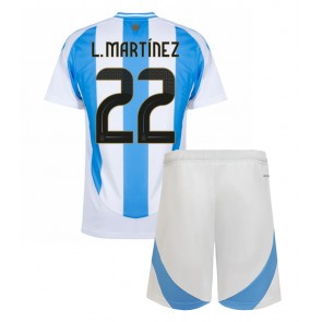 Argentina Lautaro Martinez #22 Replika Babytøj Hjemmebanesæt Børn Copa America 2024 Kortærmet (+ Korte bukser)